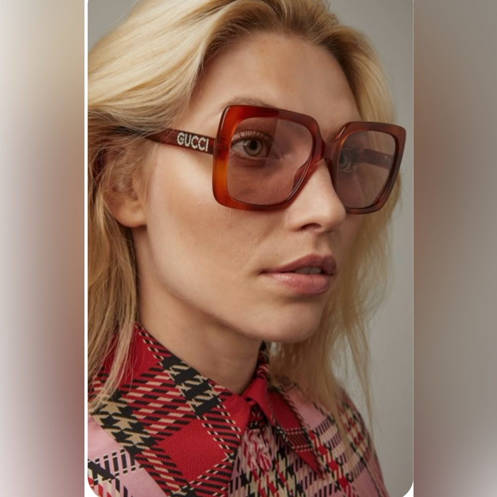 GUCCI CLASSIC SQUARE SUNGLASSES WITH SWAROVSKI CRYSTALS AS SEEN ON CELEBS